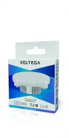 Лампочка светодиодная 7,2 Вт 620 lm 4000K холодное белое свечение Voltega Simple 5740