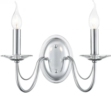 Бра Lumion Incanto 8034/2W металл/стекло, хром/прозрачный E14 2*40W 220V (подсвечник, свеча)