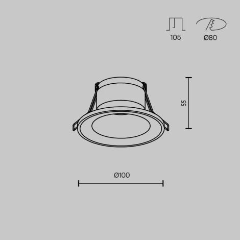 Встраиваемый светильник Maytoni Spark DL094-GU10-W (220V, круглые)