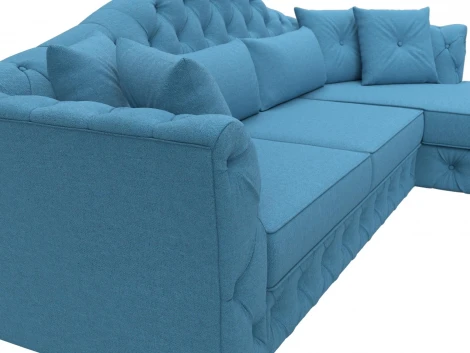 Диван угловой Артис правый угол (Голубой/Рогожка) Лига Диванов арт.123402