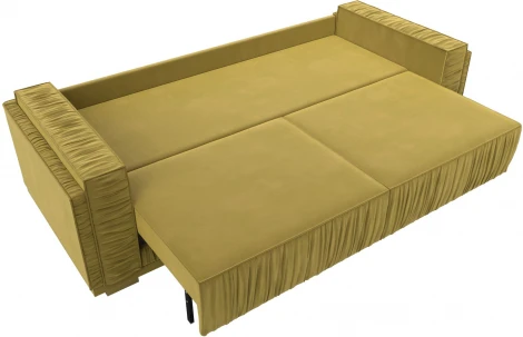 Диван прямой Лига-044 (Желтый,Коричневый/Микровельвет) Лига Диванов арт.122258