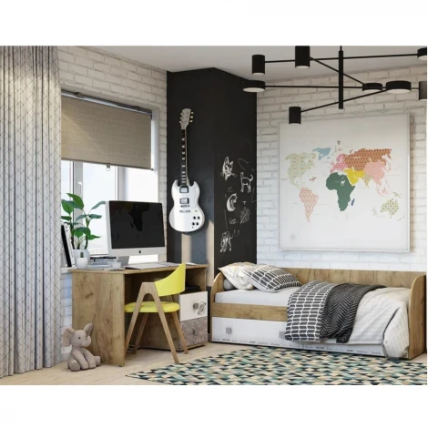 Стол письменный БТС Тренд ПС-02, крафт/бетон