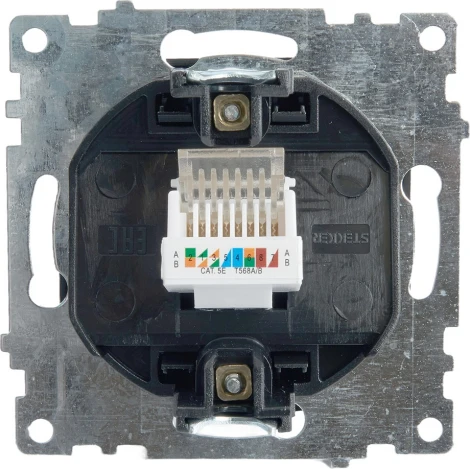 Розетка Ethernet RJ-45 (черный) Stekker Катрин 39613