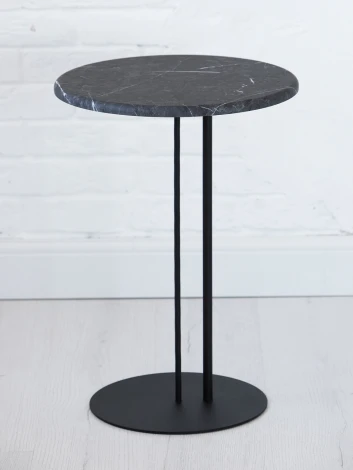 Стол приставной МеталлАрт М015 черный мрамор/черный Mebelik 009777
