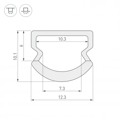 Профиль WPH-LINE-1210R-2000 OPAL (Пластик) 023303 Arlight