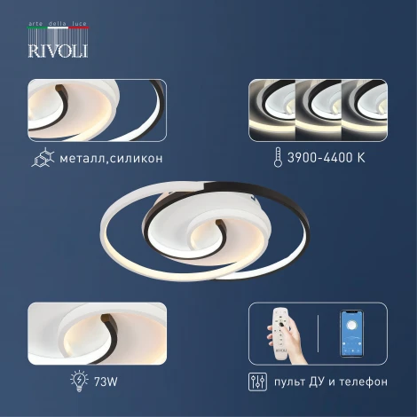 Потолочная люстра Rivoli Abby 6101-103 (регулировка яркости, LED, 220V, пульт управления)