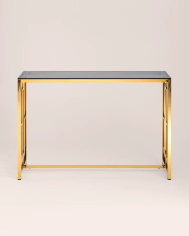 Консоль Stool Group БРУКЛИН 115*30 золото стекло smoke УТ000001496