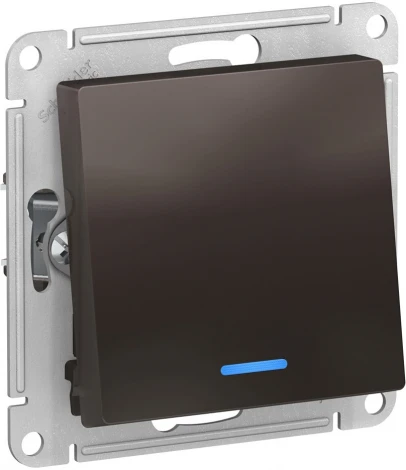 Выключатель встраиваемый одноклавишный с подсветкой (мокко) Systeme Electric AtlasDesign ATN000663
