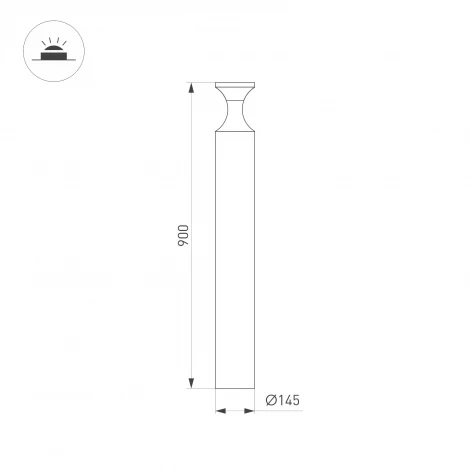 Наземный светильник светодиодный LGD-LONDARI-BOLL-H900-12W Warm3000 (BK, 125 deg, 230V) (Arlight, IP65 Металл) 050726