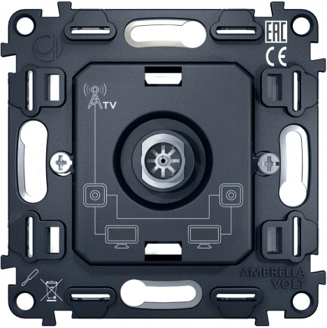 Механизм TV розетки проходной Ambrella Volt 5-1000 MHz 4dB QUANT VM211