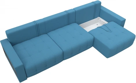 Диван прямой с полками Лига-053 НПБ Лонг Лига Диванов (Рогожка) арт.128910