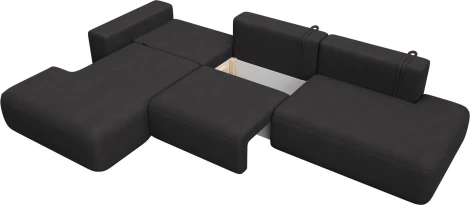 Диван угловой Лига-036 НПБ Модерн Лонг левый угол Лига Диванов (Замша) арт.127760L