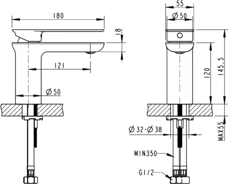 Смеситель Bravat Gina F165104C-ENG для раковины