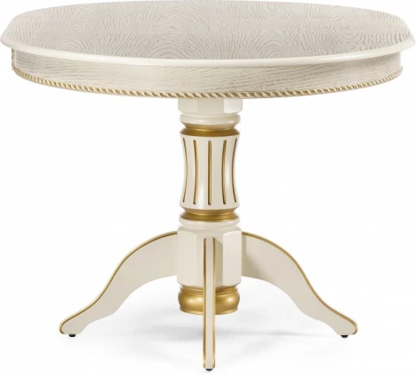 Стол деревянный Woodville Павия 100 крем / золотая патина арт.615208