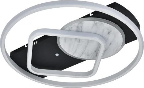 Потолочная люстра светодиодная Escada Nebula 10292/3LED 82Вт, металл/силикон, черный/белый мрамор (регулировка яркости, 220V, пульт управления)