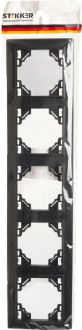Рамка на 5 постов (черный) Stekker Эрна 39622
