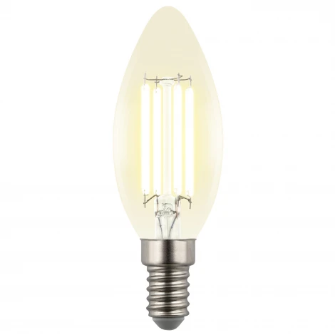 Лампа светодиодная, прозрачная, теплый белый свет 3000K Uniel Яркая A++ LED-C35-4W/3000K/E14/CL GLY01TR