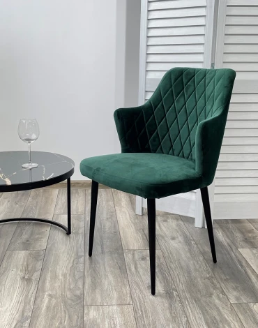 Стул M-City HERMAN ЗЕЛЕНЫЙ #19, велюр / черный каркас