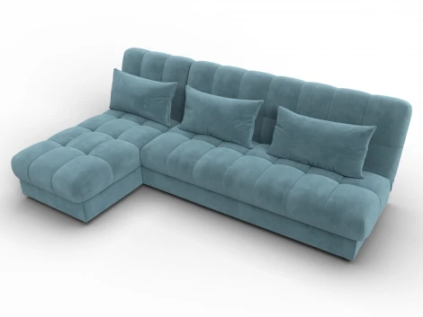 Диван угловой Лига-116 НПБ угол левый (ДСП,ЛДСП,Велюр/Бирюзовый) Лига Диванов 136952L