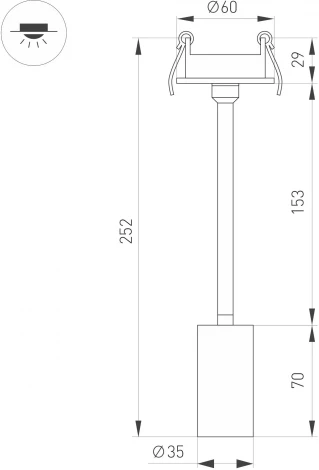Светильник спот на штанге LGD-PERISCOPE-R35-6W Day4000 (BK, 24 deg, 230V) (Arlight, IP40 Металл) 045193