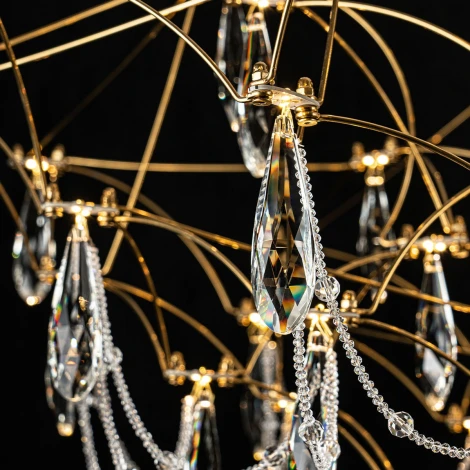 Подвесная люстра светодиодная хрустальная с пультом с регулировкой цветовой температуры Modelux MODELUX ML.5602.1000P BS