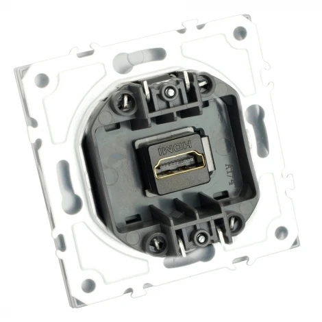 Розетка HDMI (белый фарфор, soft touch) Stekker Эмили 50163