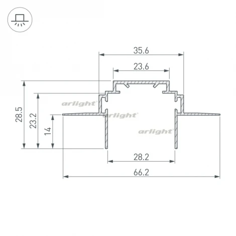 Профиль-держатель TEK-PLS-ZM-2000 (Алюминий) 026459 Arlight PLS