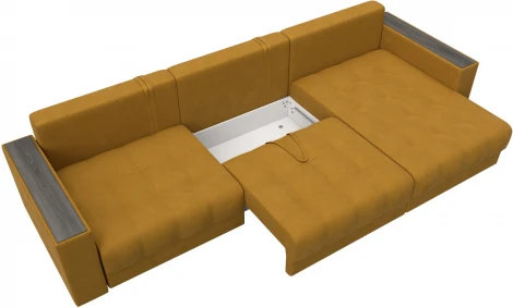 Диван угловой с декором Лига-049 НПБ Лонг Лига Диванов (Велюр) арт.128300