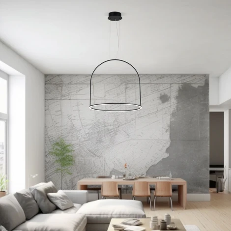 Подвесной светильник Eurosvet Over 90323/1 черный (LED, 220V, пульт управления, на тросе, круглые)