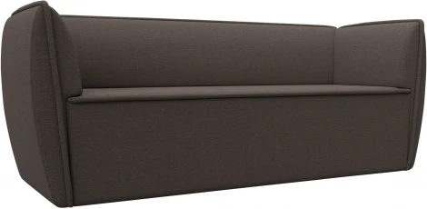 Диван кухонный прямой Бергамо 3-х местный (Коричневый/Рогожка) Лига Диванов арт.122444