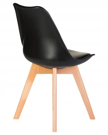 Набор 4 шт стул обеденный DOBRIN JERRY SOFT (ножки светлый бук, цвет сиденья чёрный (B-03))