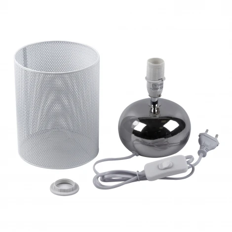 Настольная лампа Серебристый/Белый Uniel UML-B307 E14 SILVER/WHITE