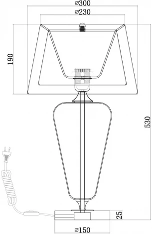 Интерьерная настольная лампа Maytoni Verre Z005TL-01CH (220V, выключатель)