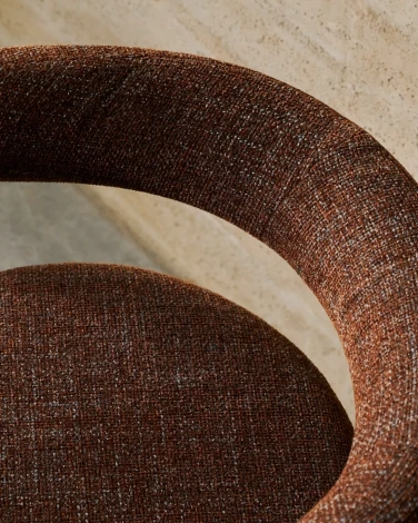 Granite Стул на 3 ножках из коричневого шенилла и массива ясеня в отделке орех арт.207767