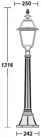 Наземный фонарь Oasis Light FARO-FROST L 91107fL Bl (220V, фонарь, IP44)