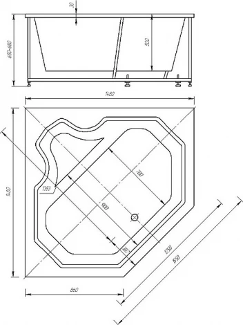 Акриловая ванна Акватек Лира