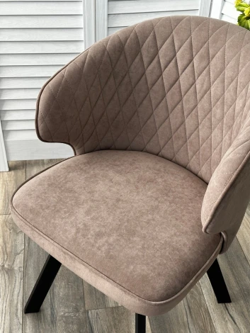 Стул SKAT 360 град. поворот. B5 Капучино, велюр / черный каркас, М-City