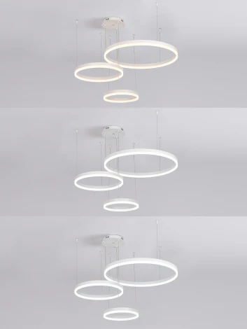 Подвесной светильник ярусный светодиодный Natali Kovaltseva Oreol LED LAMPS 81477 (регулировка яркости, 220V, пульт управления, на тросе, кольцо)