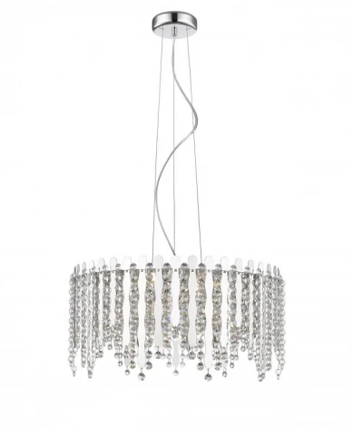 Подвесная люстра хрустальная светодиодная 5931-6PL3LED (220V, на тросе, круглые)