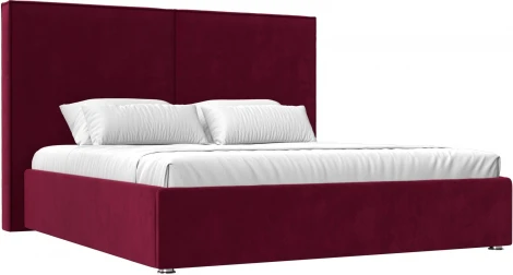 Кровать интерьерная Аура 180 (Бордовый/Микровельвет) Лига Диванов арт.120533