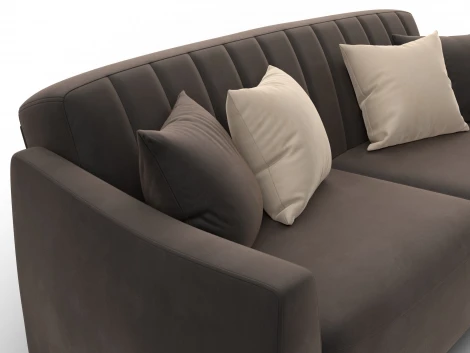 Диван-книжка Лига-095 НПБ (ДВП,ДСП,ЛДСП,Брус,Фанера,ЛДВП/Металл/Велюр/Коричневый) Лига Диванов 132535