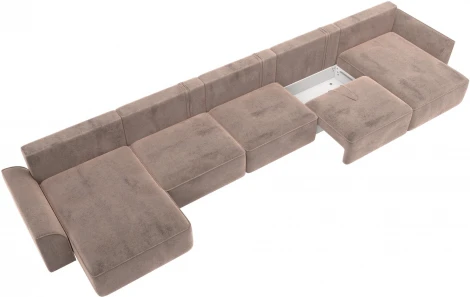 Диван п-образный Лига-048 НПБ МегаЛонг Лига Диванов (Велюр) арт.128330