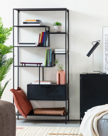 Стеллаж La Forma (ex Julia Grup) Shantay (Черный/ Металл,Сталь)