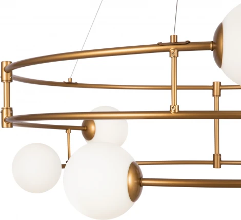 Подвесная люстра Maytoni Balance MOD317PL-06G (220V, на тросе, шарики, кольцо)