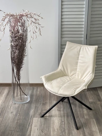 Стул M-City ОСЛО Atmocfera 010 Бежевый / Orakul 160 Белый / Черный каркас