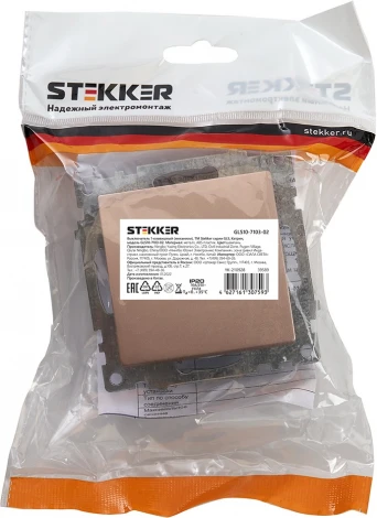 Выключатель одноклавишный (шампань) Stekker Катрин 39589