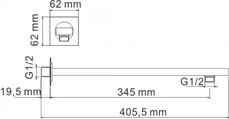 Кронштейн для верхнего душа Wasserkraft Glan A181