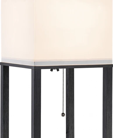 Торшер Escada Stable 1х60Вт Е27, дерево/ткань, чёрный/белый