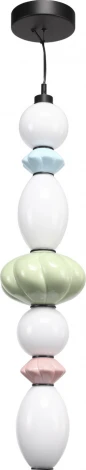 Подвесной светильник ST Luce Florentini SL6134.453.01 черный/зеленый, розовый, синий, опаловый LED 1*32W 3000K (220V, на тросе, бусы)