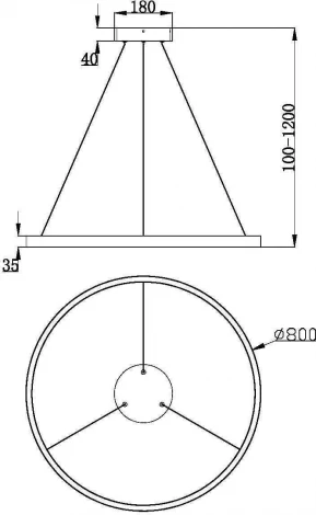 Подвесной светильник Maytoni Rim MOD058PL-L42BSK (LED, 220V, на тросе, кольцо)